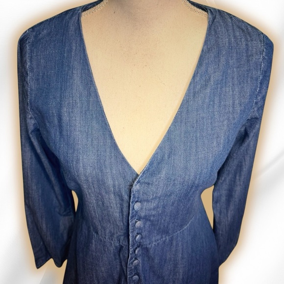 Madewell ‘Denim Lilyblossom Button-Front Dress’ in “Landers Wash” Size 4 - Picture 6 of 16